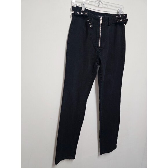Kittenish Side Buckles Zip up Jeans Size 27 - Picture 2 of 6
